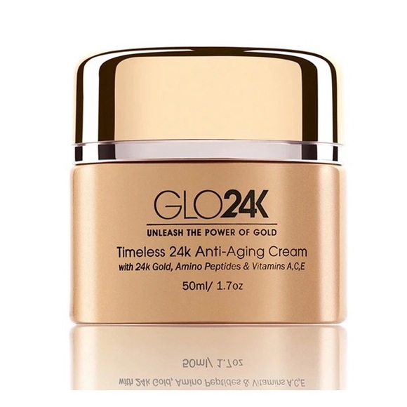 NIB GLO24K Timeless 24k Anti-Aging Cream w/24k Gold, Amino Peptides & Vit A C &E - Picture 2 of 6